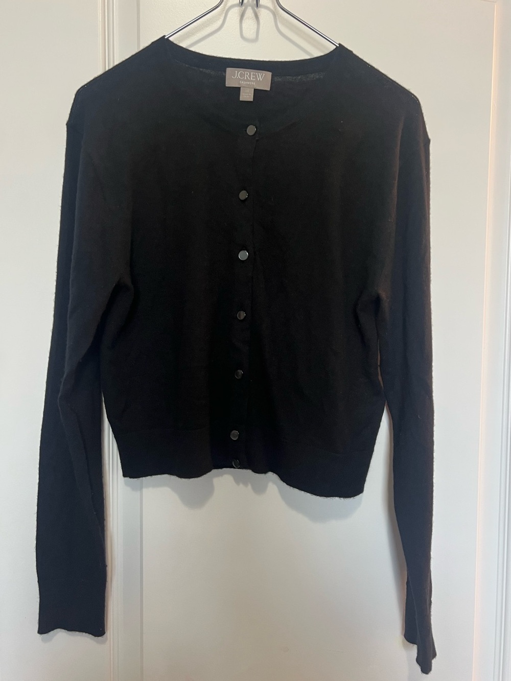 J. Crew Black Button-Front Cashmere Cardigan